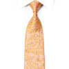 Pierre Cardin Rhinestone Tie Orange Scrolls On Peach With 