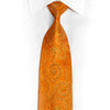 Paisley On Orange Rhinestone Silk Tie - 1