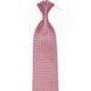 Pink Blue Geometric Rhinestone Silk Necktie With Silver