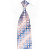 Pink Blue Geometric Rhinestone Silk Tie With Silver