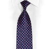 Pink Dots On Navy Rhinestone Silk Tie - 1