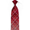 Plaid Design On Burgundy Rhinestone Silk Necktie