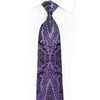 Purple Damask On Black Rhinestone Tie - 1