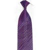 Purple Geometric Circles On Blue Rhinestone Silk Tie