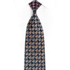 Purple Navy Geometric Checkered Rhinestone Silk Tie