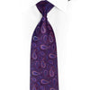 Purple Paisley On Burgundy Rhinestone Silk Tie With Purple