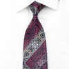 Park Land Men’s Rhinestone Silk Necktie Acanthus On Purple 