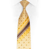 Radiant Elegance Rhinestone Silk Necktie - Yellow Gold