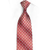 Red Geometric On Silver Rhinestone Silk Tie With Silver