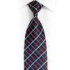 Red Silver Striped On Navy Rhinestone Silk Necktie - 1