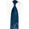 Rhinestone Scrolls On Blue Silk Tie With Blue Sparkles - 1