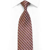 Rhinestone Silk Necktie Burgundy Silver Checkered & Striped