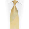 Rhinestone Silk Necktie Geometric On Yellow with Silver