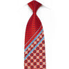 Renoma Men’s Crystal Silk Necktie Blue Stripes & Geometric 