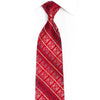 Rhinestone Striped Design On Red Mens Silk Necktie
