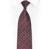 Ruby Red Silver Cartouche On Navy Rhinestone Silk Tie