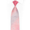 Scrolls On Pink Rhinestone Silk Tie With Silver Sparkles - 1