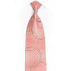 Silver Circles On Pink Rhinestone Silk Tie With Silver
