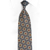 Silver Geometric On Blue Rhinestone Silk Tie With Silver