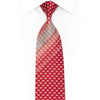 Silver Geometric On Red Rhinestone Silk Tie With Silver