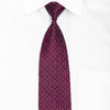 Silver Geometric Squares On Maroon Crystal Rhinestone Tie