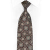 Silver Geometric Trellis On Black Rhinestone Silk Tie