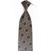 Silver Marrakesh Design On Brown Rhinestone Silk Tie