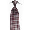 Silver Navy Geometric Rhinestone Silk Tie With Red Sparkles