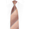 Silver Pink Geometric Rhinestone Silk Necktie With Silver