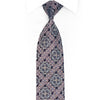 Silver Purple Cartouche On Navy Rhinestone Silk Tie