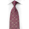 Silver Purple Geometric Rhinestone Silk Tie - 1