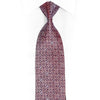 Silver Red Blue Cartouche Rhinestone Silk Necktie