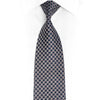 Silver Trellis On Blue Rhinestone Silk Tie With Silver
