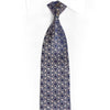 Silver Trellis On Blue Rhinestone Silk Tie With Silver