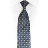 Silver Trellis: Navy Silk Tie with Geometric Lattice
