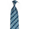 Striped Anthemion On Blue Rhinestone Silk Tie With Gold