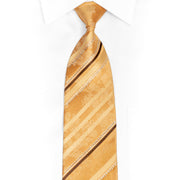 Striped On Golden Yellow Rhinestone Silk Tie 1