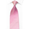 Rhinestone Silk Necktie Pink Checkered With Silver Sparkles