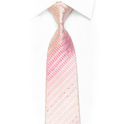 Caesars Pink Striped Rhinestone Silk Necktie With Sparkles