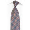 Silver Red Geometric Pattern On Navy Rhinestone Tie With Sparkles