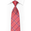 Silk Necktie Blue Stripes On Red With Blue Sparkles
