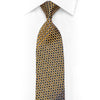 Men's Silk Necktie Gold Geometric On Navy Blue With Gold Sparkles