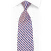 Blue Pink Geometric Striped Rhinestone Silk Necktie With Pink Sparkles