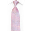 Rhinestone Silk Necktie Mauve Squares On Pink With Sparkles