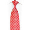 Sil;ver Cartouche On Red Rhinestone Silk Necktie With Sparkles
