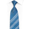 Silver Striped Om Blue Trellis Rhinestone Necktie With Sparkles