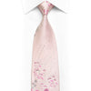 Grang Cia Rhinestone Silk Necktie Floral On Pink
