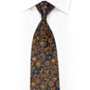 Orange Anthemion Floral On Navy With Sparkles