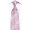 Purple Geometric On Mauve Rhinestone Necktie With Silver Sparkles