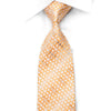 Indian Homme Mens Silk Rhinestone Tie Dots & Stars On Orange With Silver Sparkles